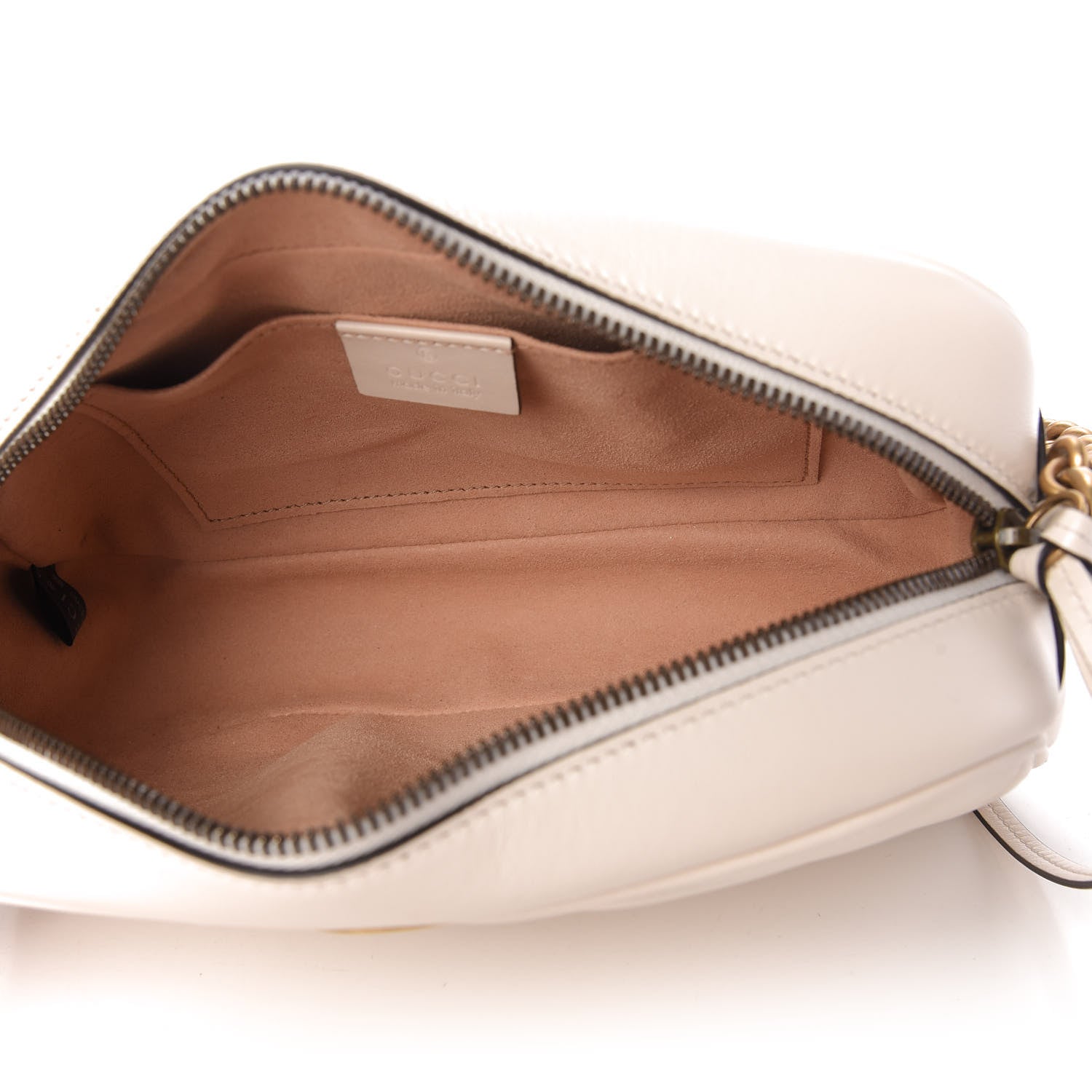 Gucci Calfskin Matelasse Small GG Marmont Chain Shoulder Bag White 5 of 10
