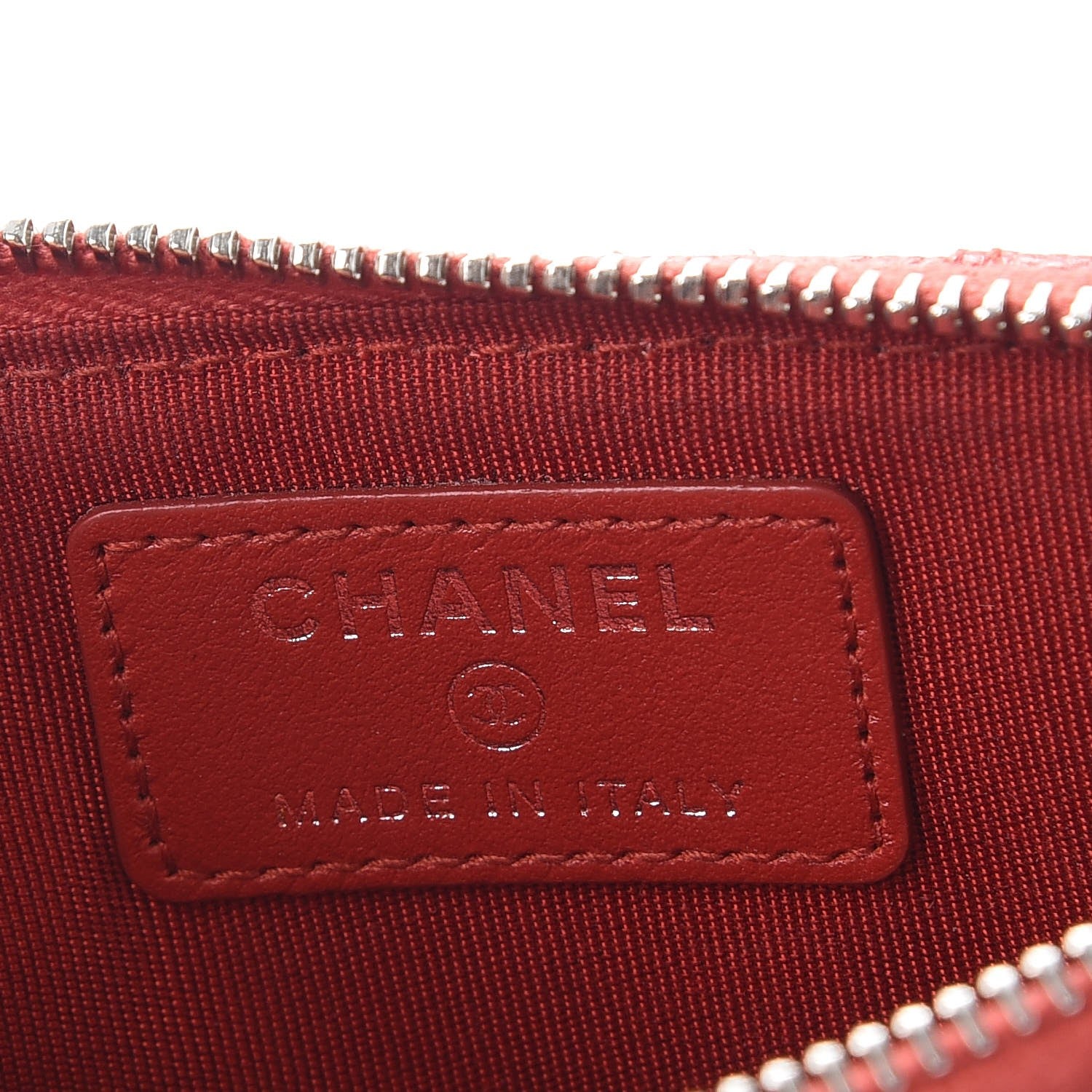 Chanel Caviar Quilted Flat Wallet Pouch Red 6 of 8