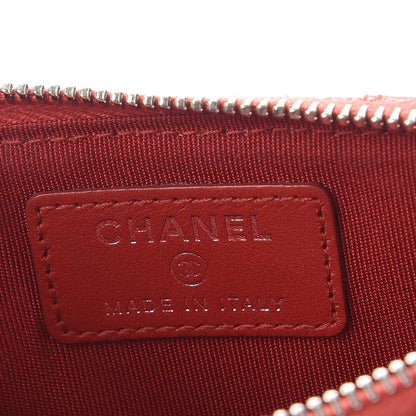 Chanel Caviar Quilted Flat Wallet Pouch Red 6 of 8