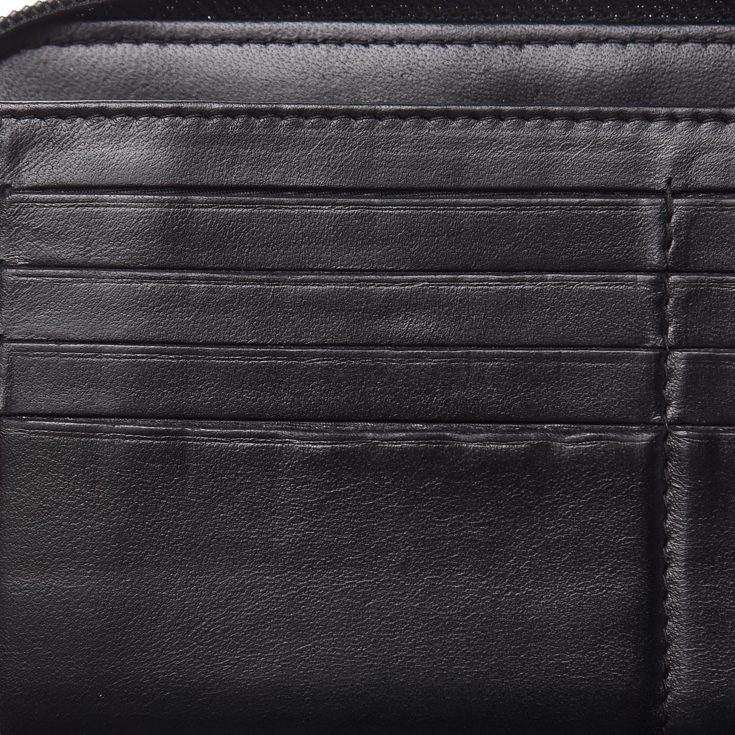 Chanel Lambskin Camellia Embossed Zip Around Organizer Wallet Black 12 of 15