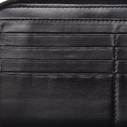 Chanel Lambskin Camellia Embossed Zip Around Organizer Wallet Black 12 of 15