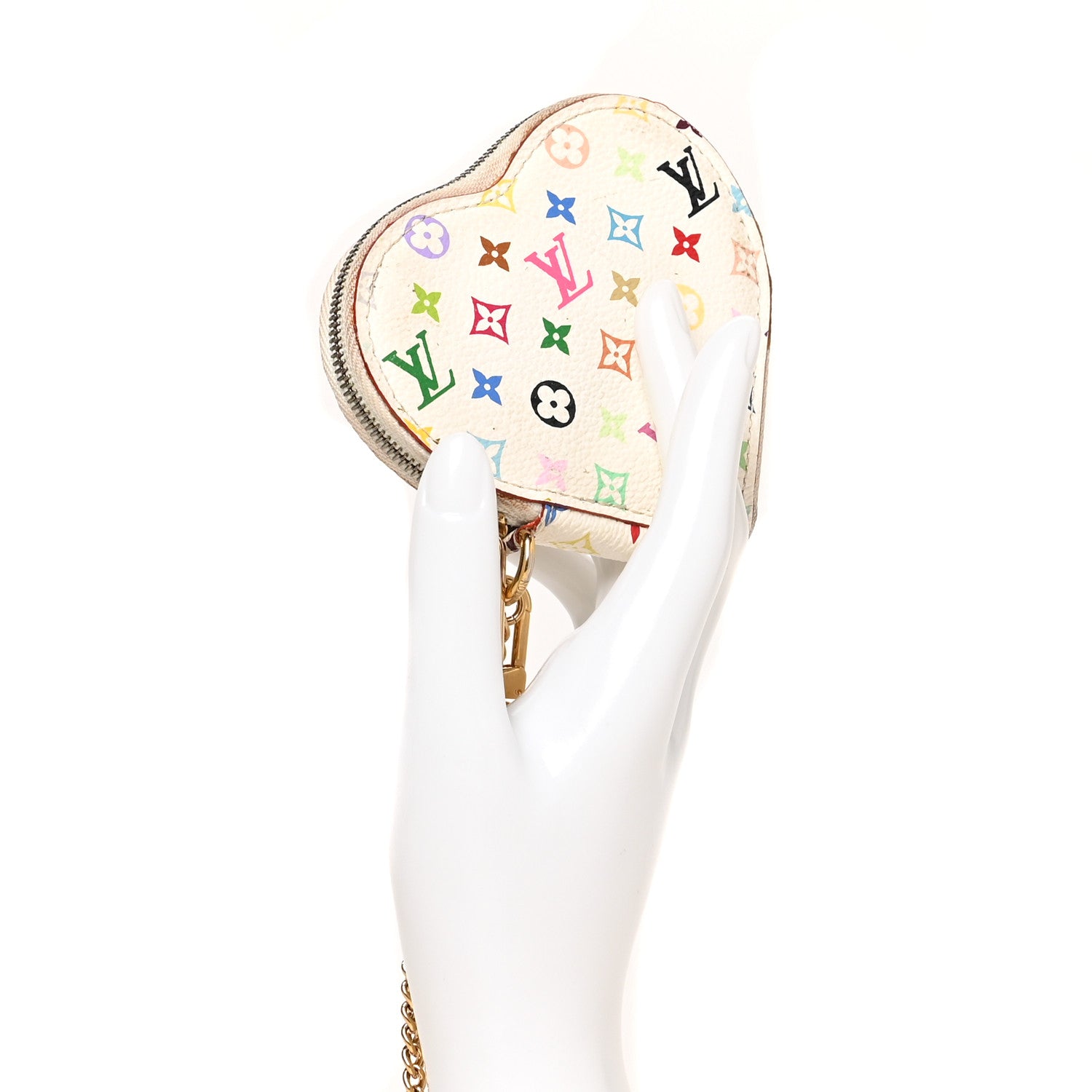 Louis Vuitton Monogram Multicolor Coeur Heart Coin Purse White 2 of 12
