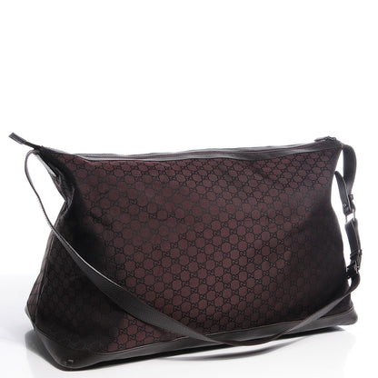 Gucci Nylon Monogram Large Travel Hobo Dark Brown 3 of 7