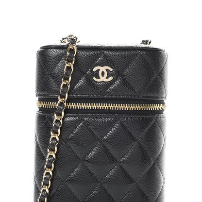 Chanel Caviar Quilted Phone Holder With Chain Black 8 of 12