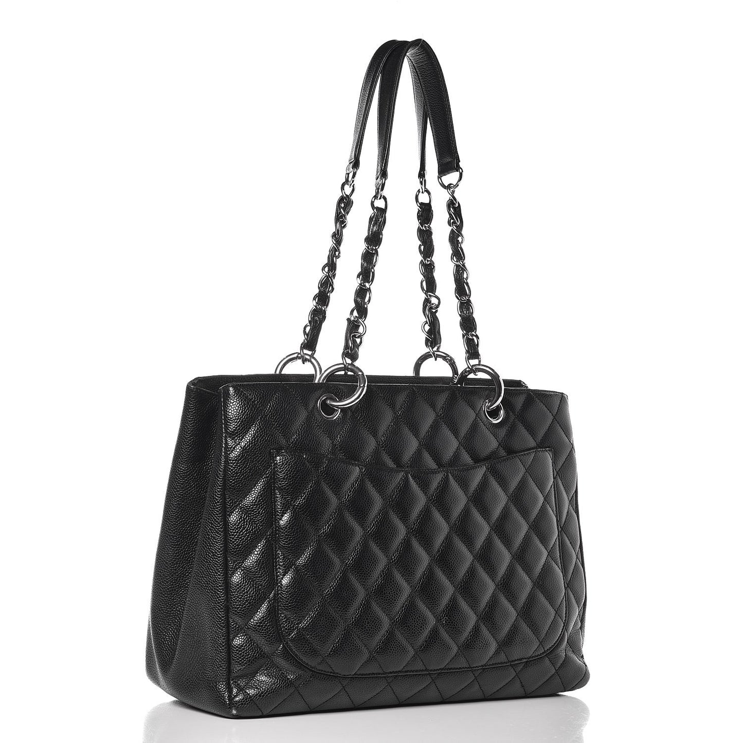 Caviar Quilted Grand Shopping Tote GST Black