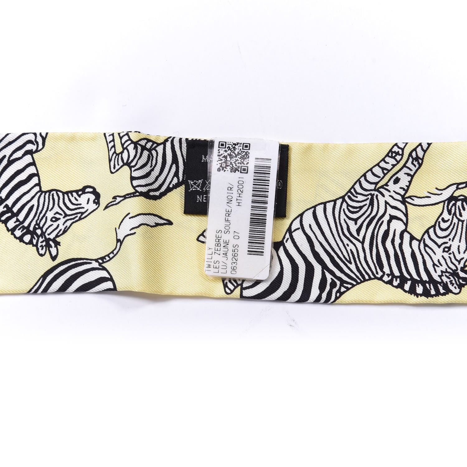 Hermes Silk Les Zebres Twilly Jaune Soufre Black 4 of 4