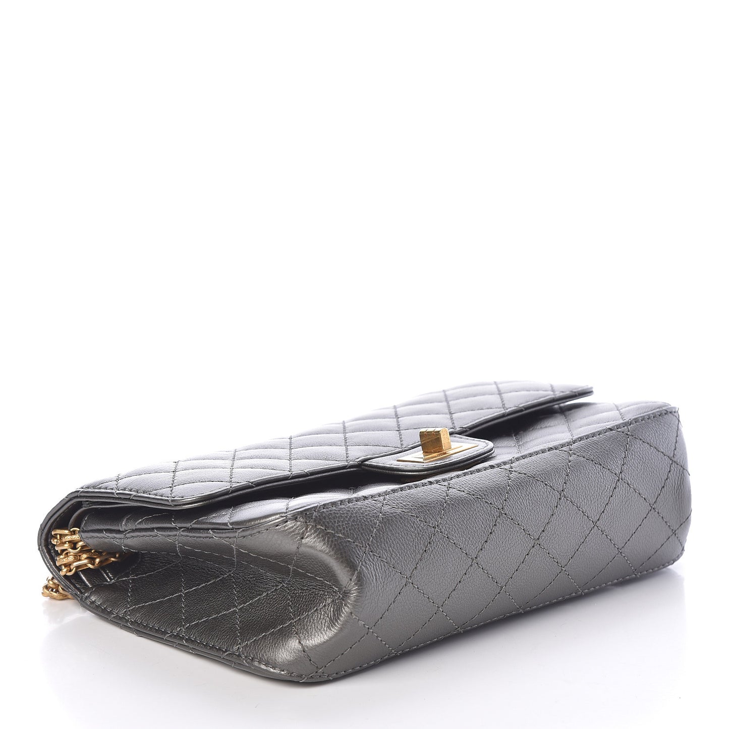 Metallic Calfskin Quilted 2.55 Reissue 225 Flap Charcoal