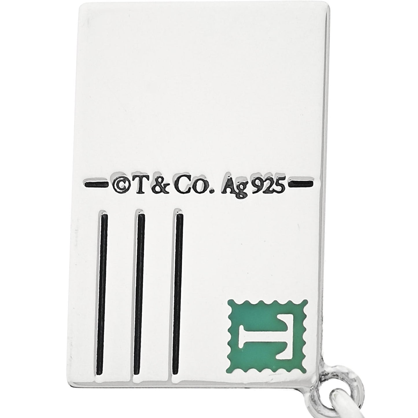 Sterling Silver Enamel Rome Postcard Charm Blue