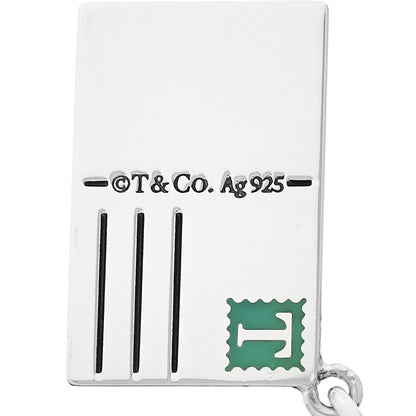 Tiffany Sterling Silver Enamel Rome Postcard Charm Blue 4 of 5