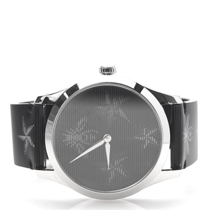Gucci Stainless Steel Calfskin 38mm G-Timeless Bee Star Hologram Quartz Watch Black 3 of 6