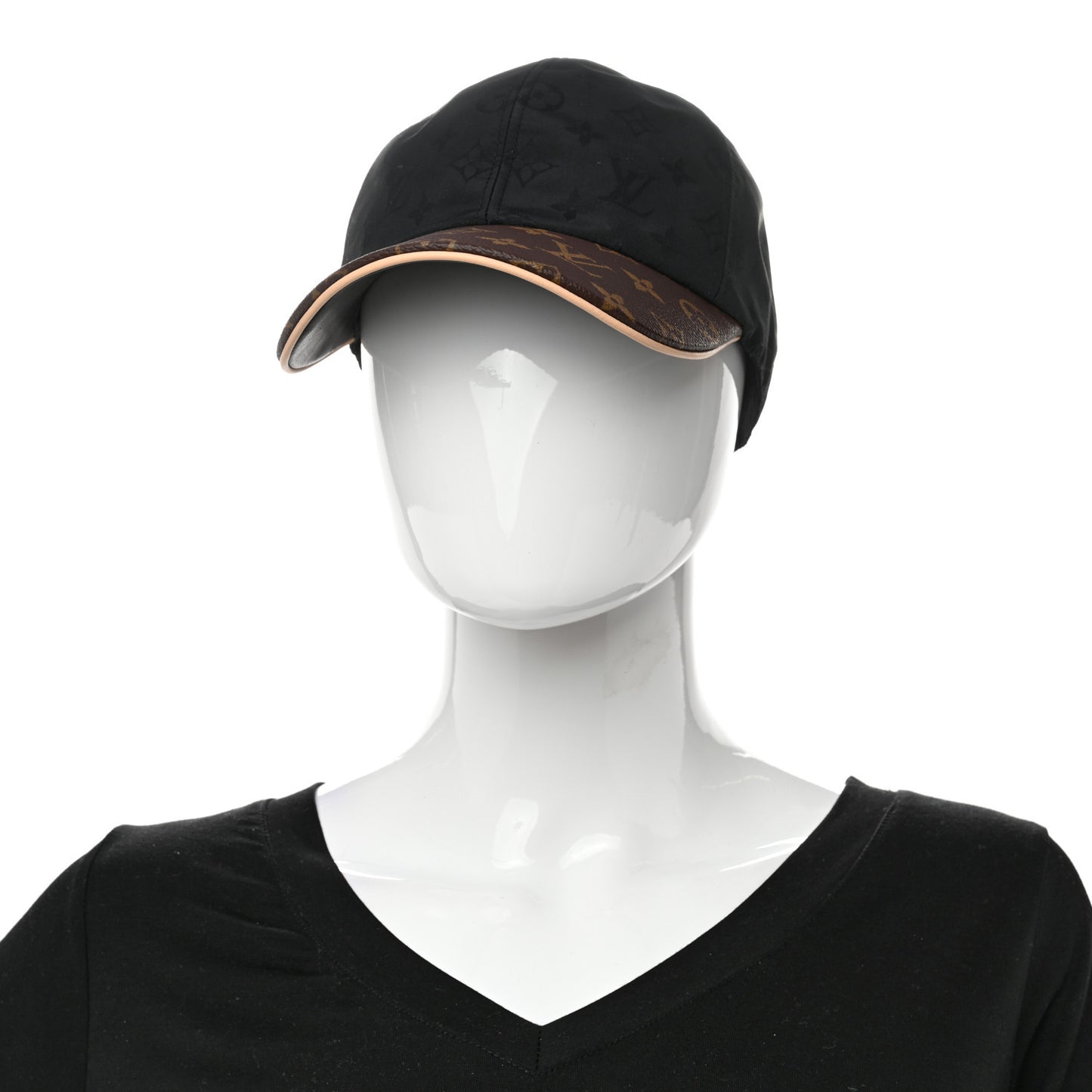 Polyester Silk Monogram LV Get Ready Cap M Black