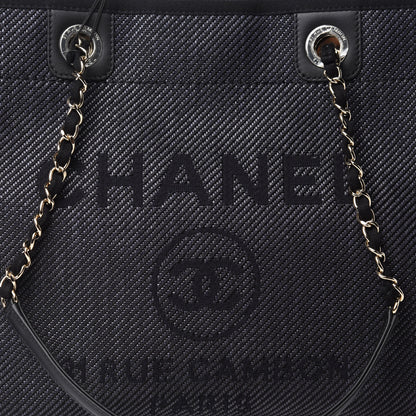 Chanel Mixed Fibers Calfskin Small Deauville Tote Black 10 of 11