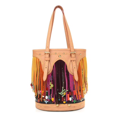 Louis Vuitton Monogram Multicolor Fringe Bucket Black 1 of 11