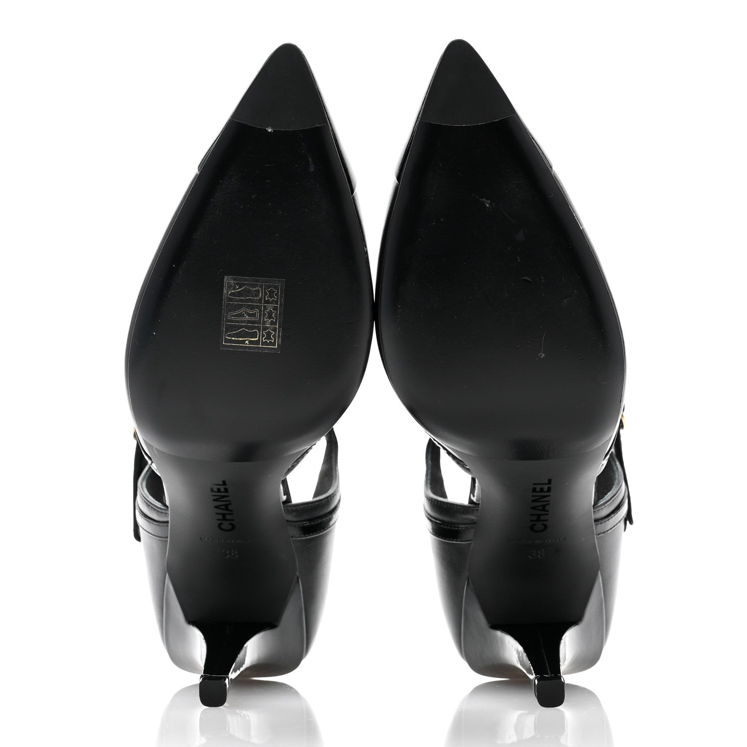 Chanel Patent Calfskin CC Ankle Strap Pumps 38 Black 5 of 10