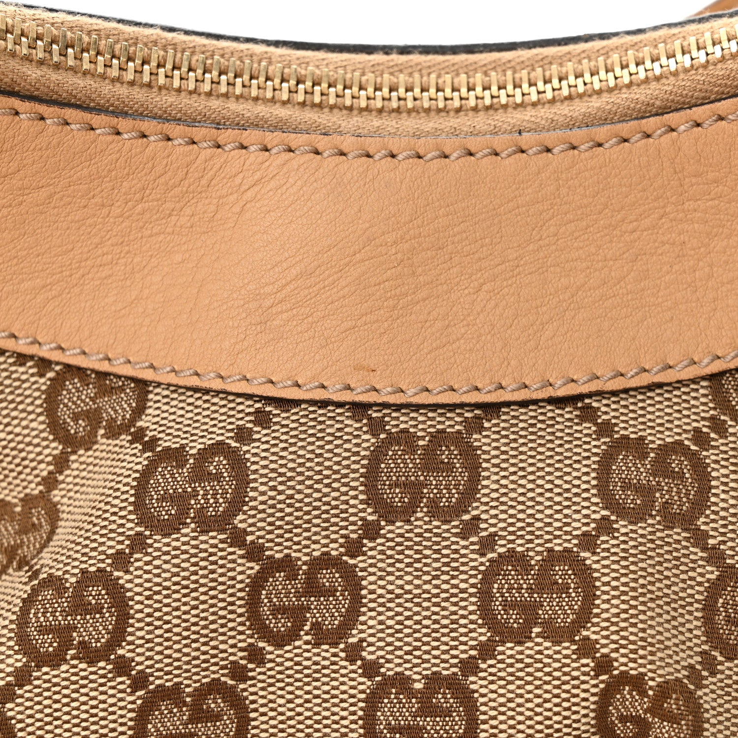 Gucci Monogram Medium D Gold Ring Hobo Beige 12 of 12