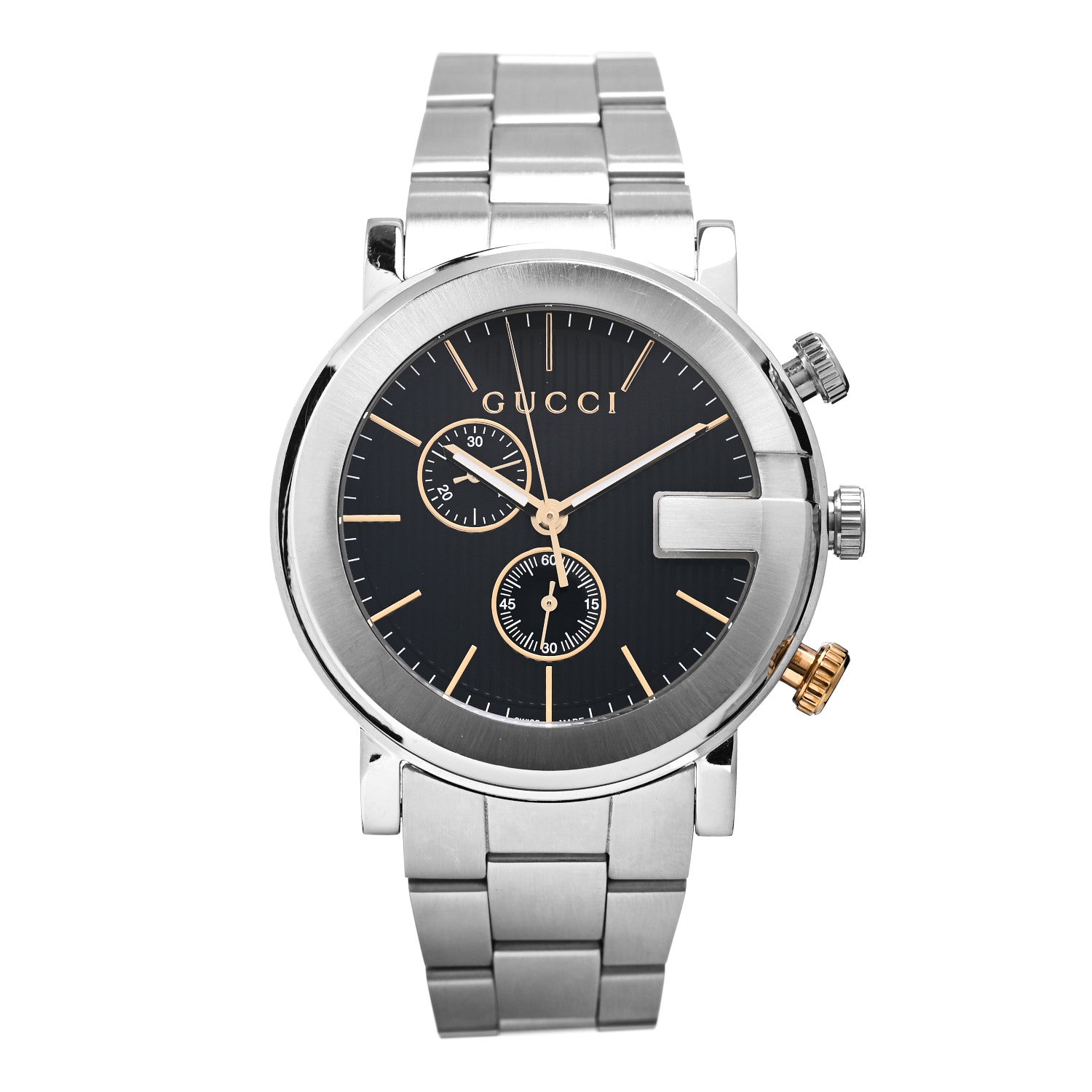 Gucci Stainless Steel 44mm G-Chrono Chronoscope Quartz Watch Black 1 of 4