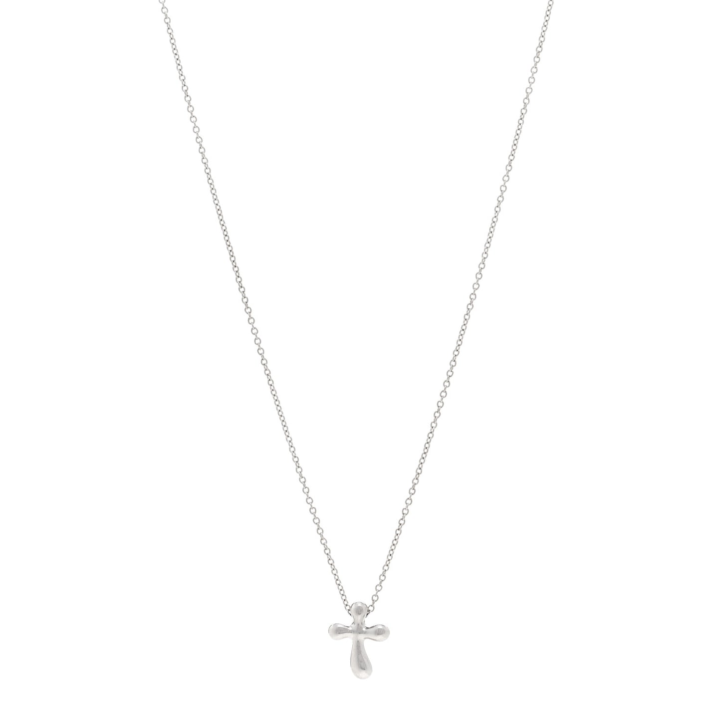 Platinum 12mm Elsa Peretti Cross Pendant Necklace