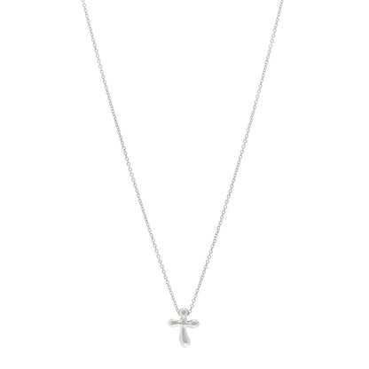 Tiffany Platinum 12mm Elsa Peretti Cross Pendant Necklace 1 of 5