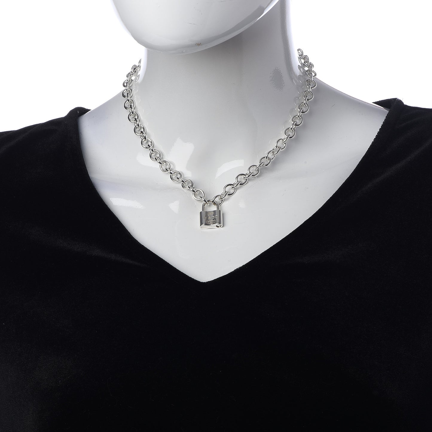 Sterling Silver 1837 Lock Charm Necklace