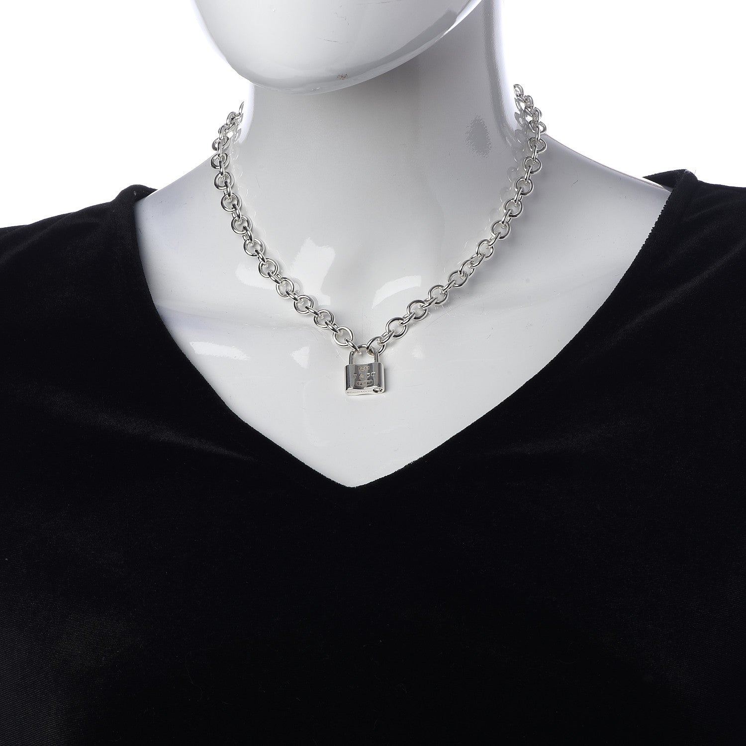 Tiffany Sterling Silver 1837 Lock Charm Necklace 2 of 6