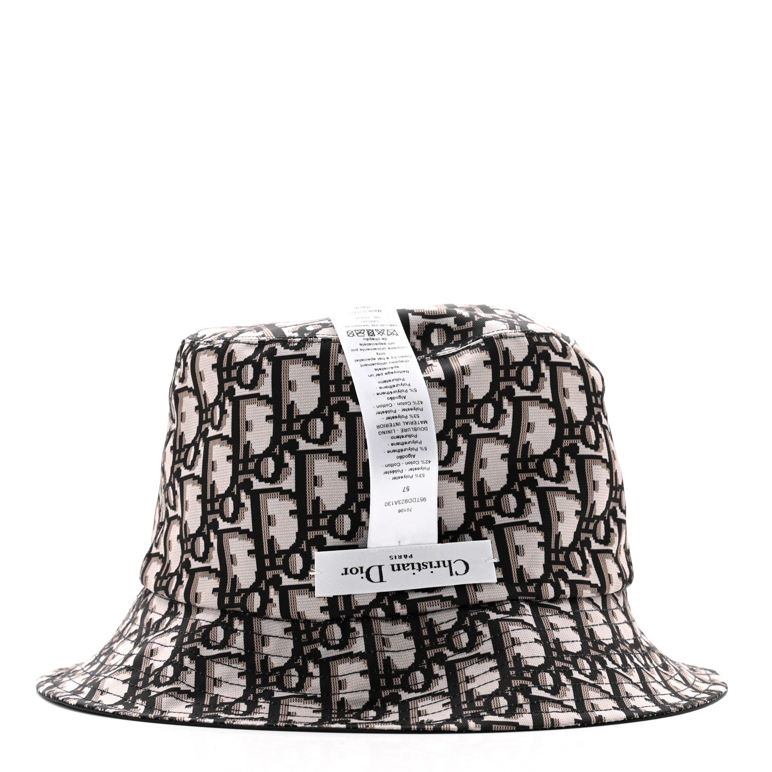 Christian Dior Oblique Reversible Teddy-D Brim Bucket Hat 57 Black 12 of 13