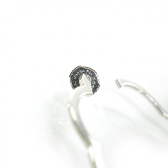 18K White Gold Large Profil de Camelia Hoop Earrings