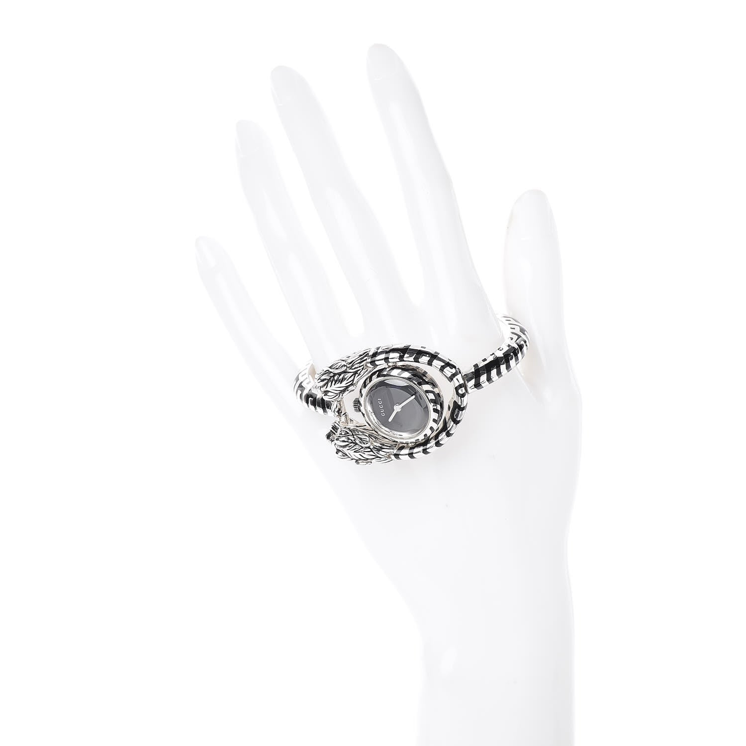 Gucci Sterling Silver Black Mother of Pearl 23mm Dionysus Quartz Watch 2 of 5