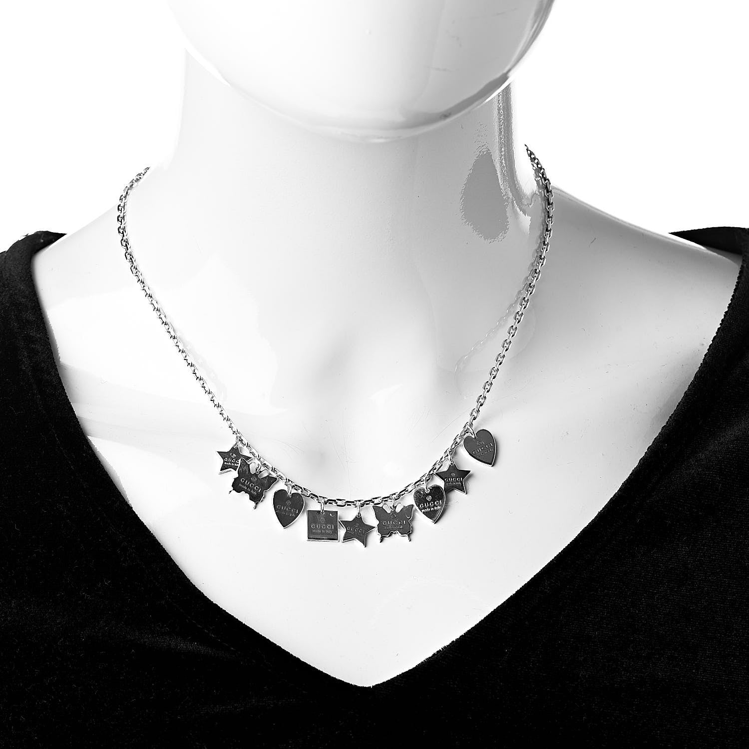 Gucci Sterling Silver Trademark Charm Necklace 2 of 5