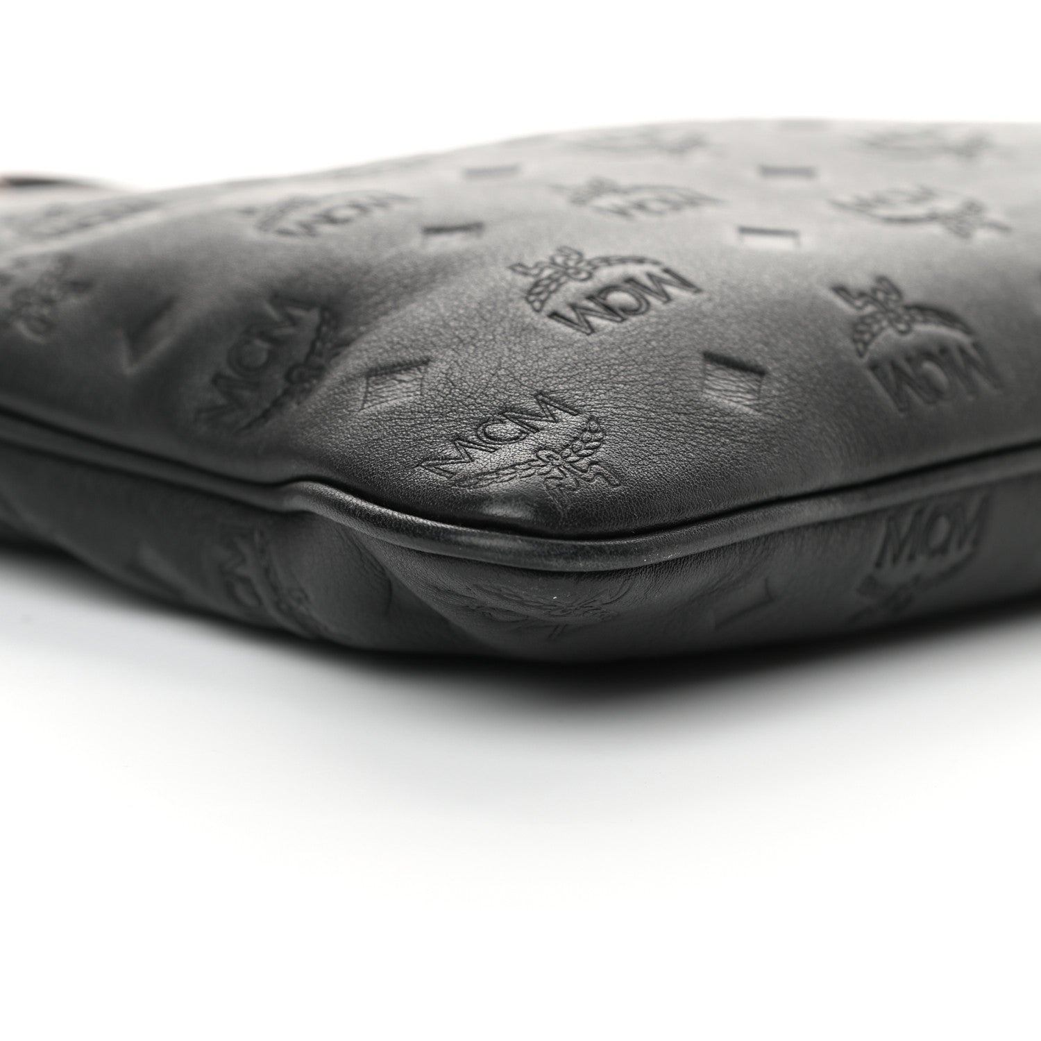MCM Calfskin Monogram Klara Crossbody Pouch Black 9 of 12