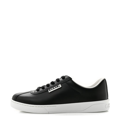 Chanel Calfskin CC Womens Sneakers 37 Black 1 of 10
