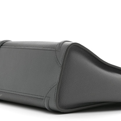 Celine Drummed Calfskin Nano Luggage Kohl 10 of 13