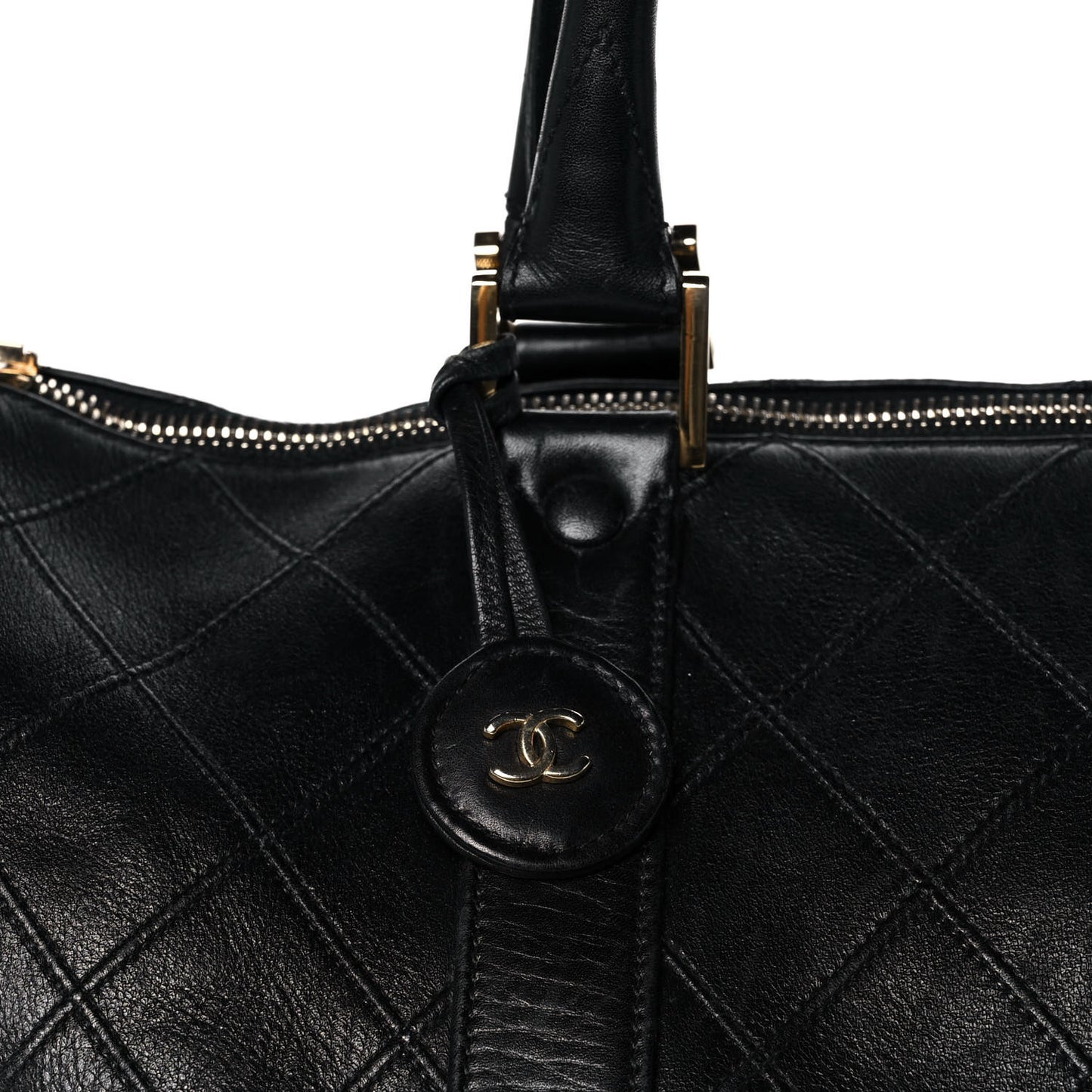 Calfskin Stitched CC Boston Black