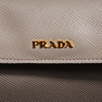 Prada Saffiano Cuir Large Double Bag Pomice 6 of 9