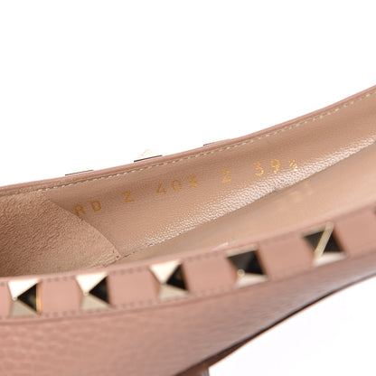 Valentino Garavani Pebbled Calfskin Rockstud Ballerina Flats 39.5 Skin Sorbet 8 of 10