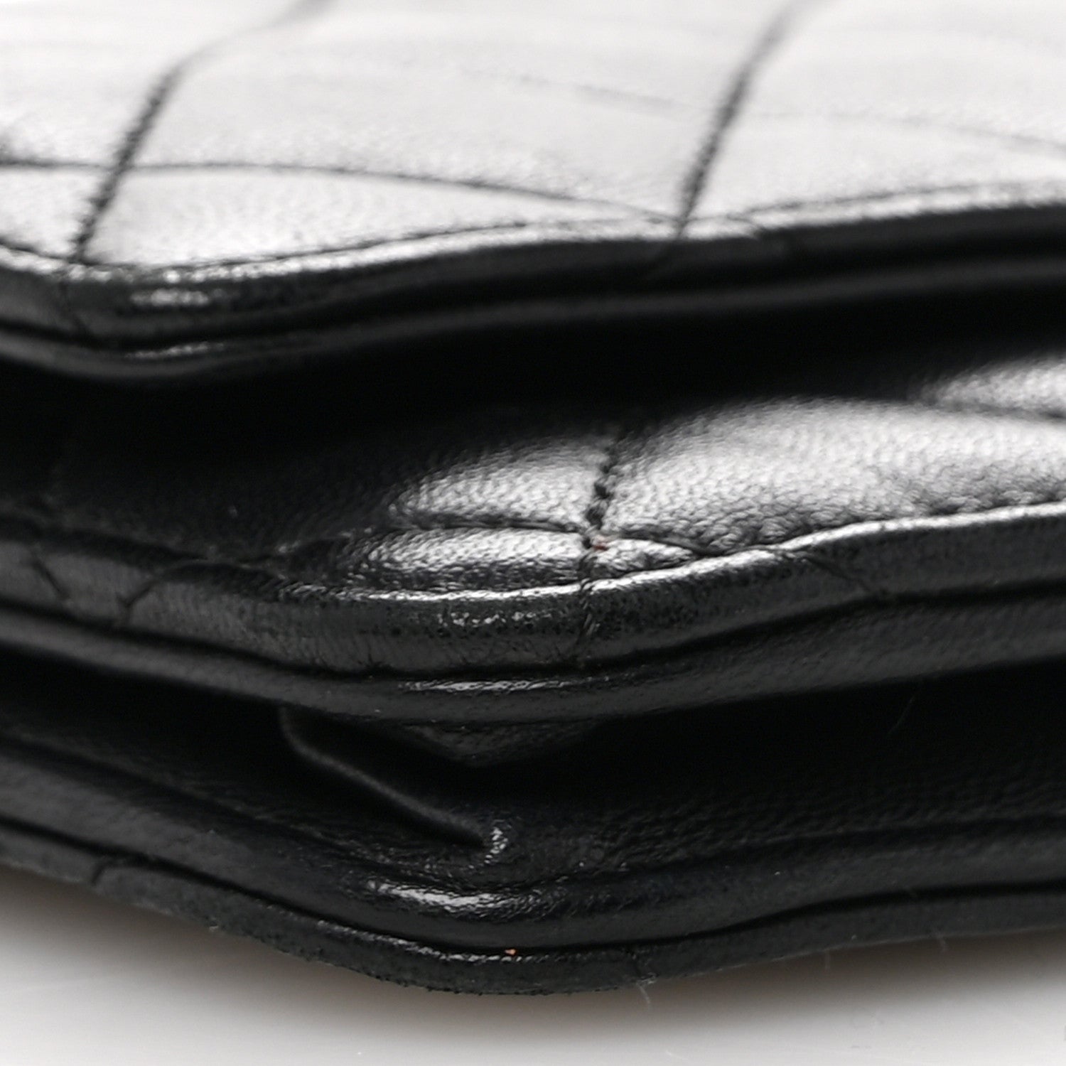 Chanel Lambskin Quilted Wallet On Chain WOC Black 10 of 11