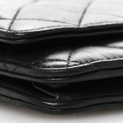 Chanel Lambskin Quilted Wallet On Chain WOC Black 10 of 11