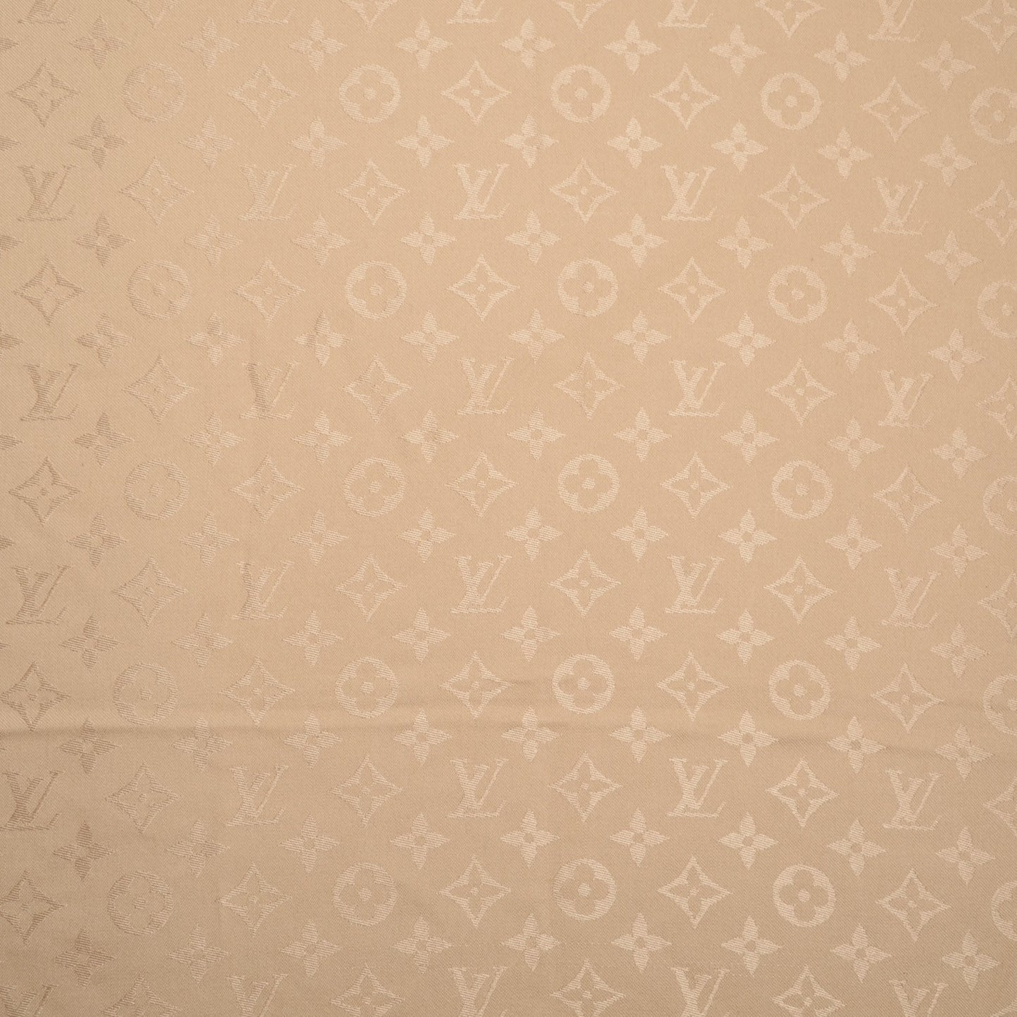 Silk Wool Monogram Shine Shawl Beige