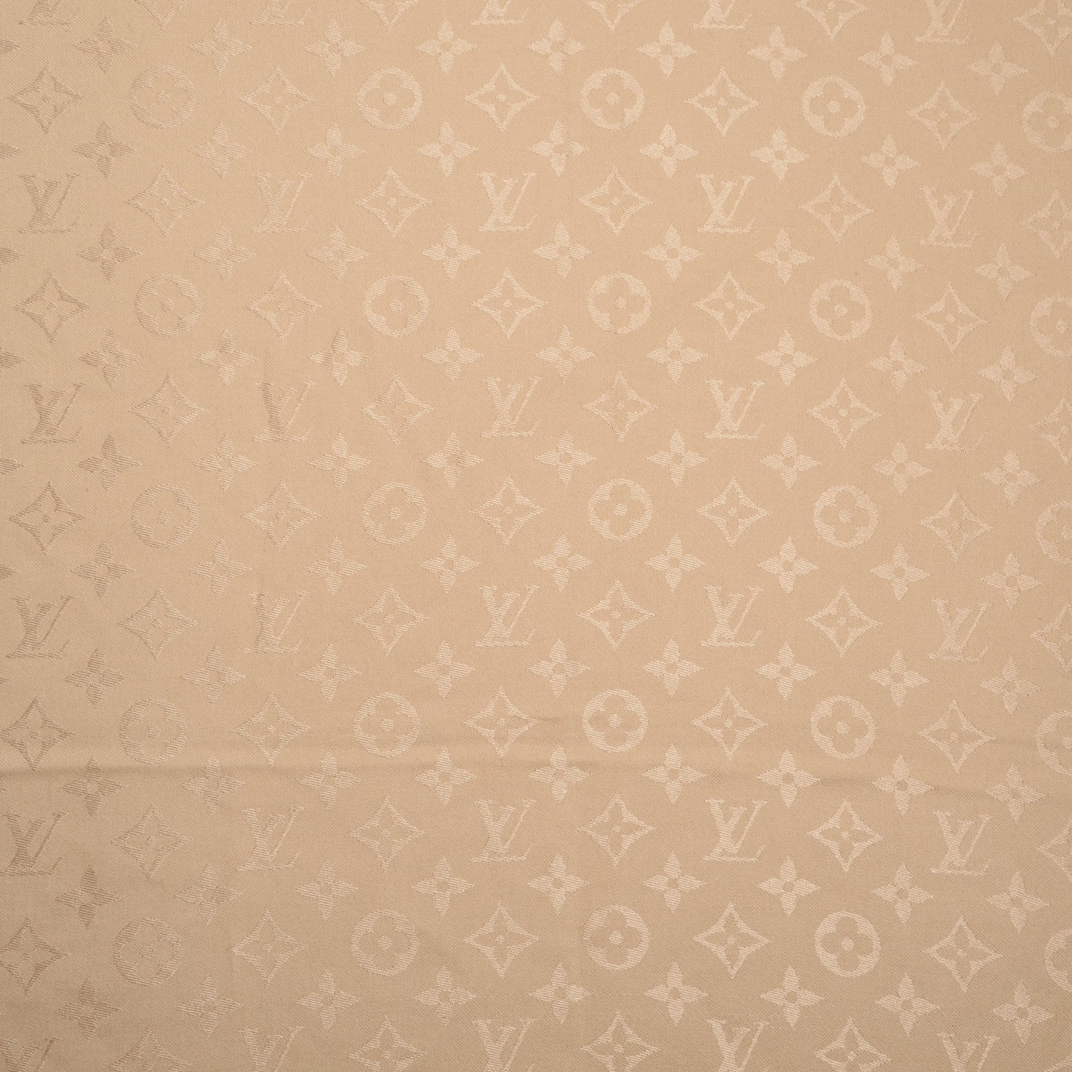 Louis Vuitton Silk Wool Monogram Shine Shawl Beige 1 of 7