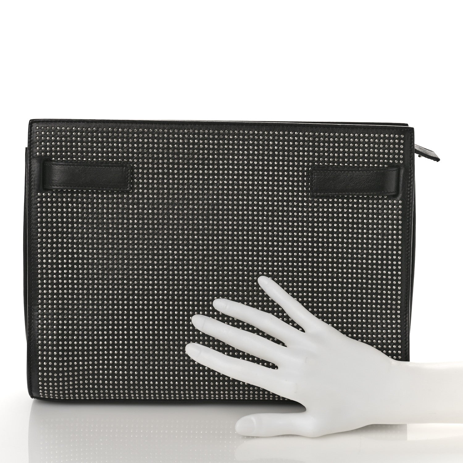 Saint Laurent Calfskin Stud Sac De Jour Clutch Black 2 of 9