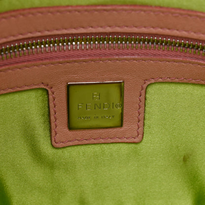 Fendi Knit Calf Hair Beaded Baguette Pink 6 of 14