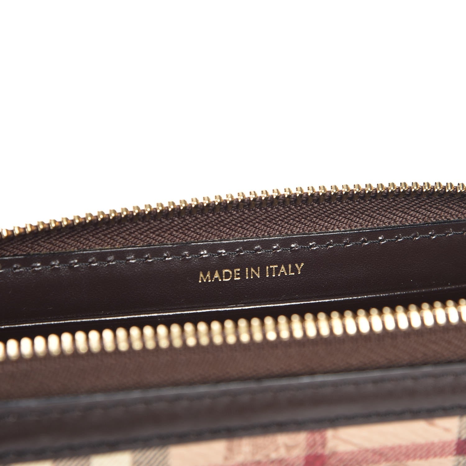 Burberry Haymarket Check Ziggy Zip Around Wallet Chocolate 7 of 8
