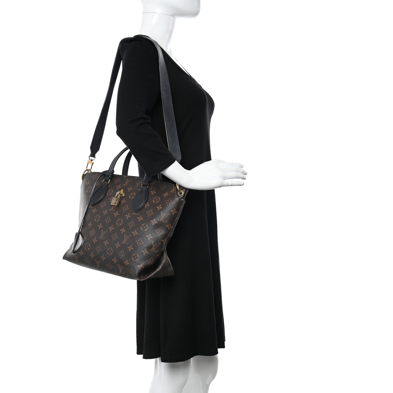 Louis Vuitton Monogram Flower Zipped Tote MM Black 2 of 17