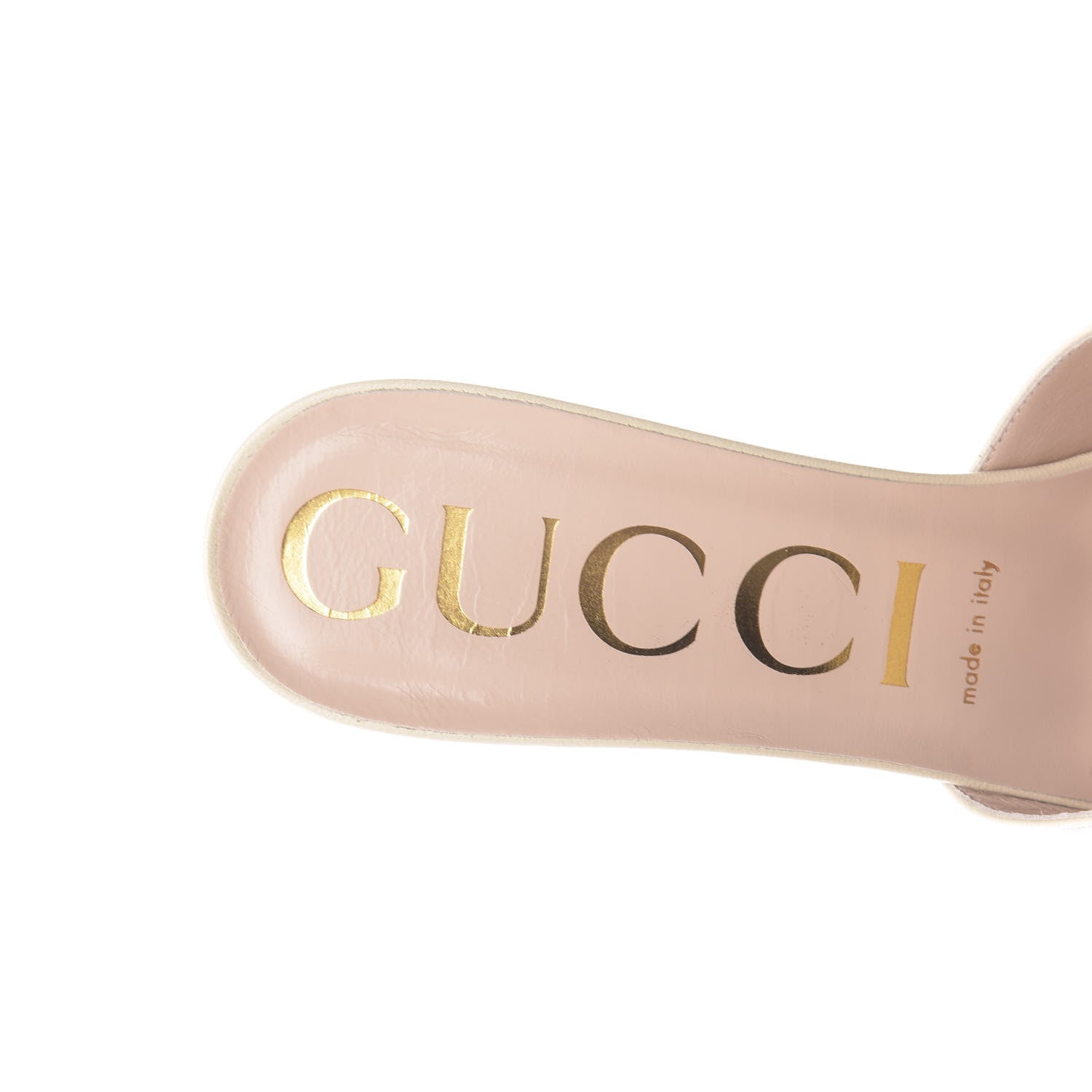 Gucci Malaga Kid Crystal Square G Madelyn Mules 40 Vintage White 8 of 12