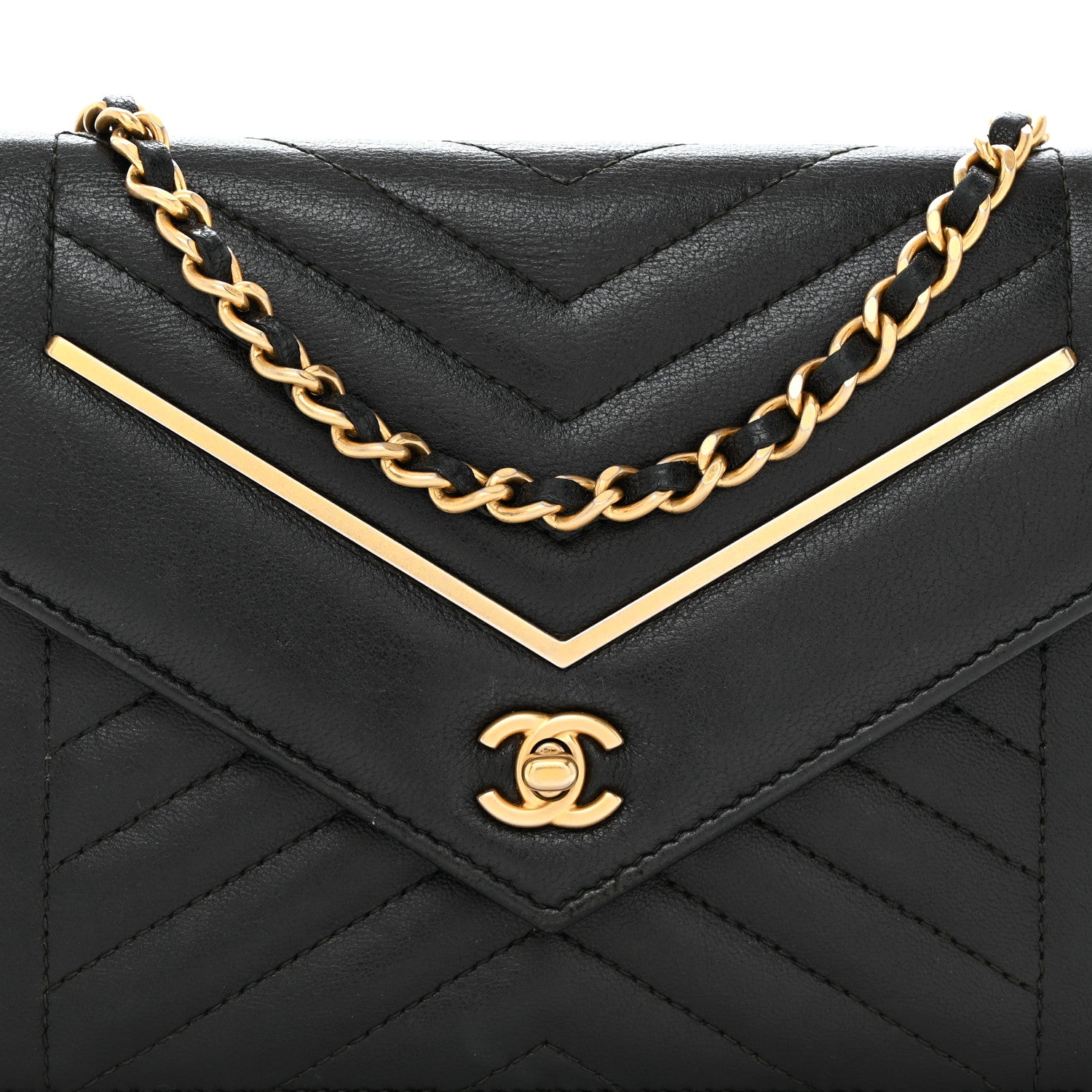 Chanel Lambskin Reversed Chevron Quilted Flap Black 9 of 11