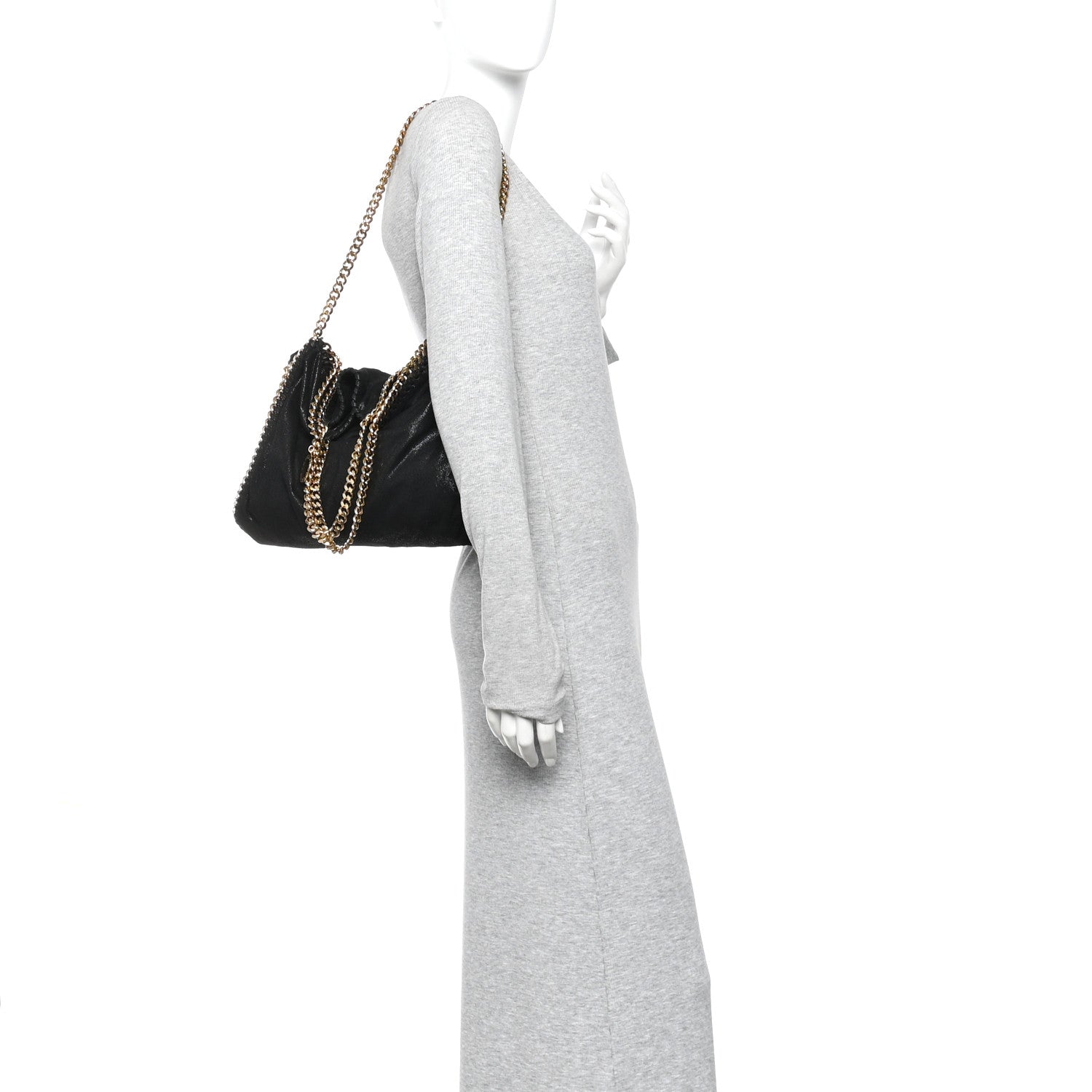 Stella McCartney Shaggy Deer Small Falabella Fold Over Tote Black 2 of 10