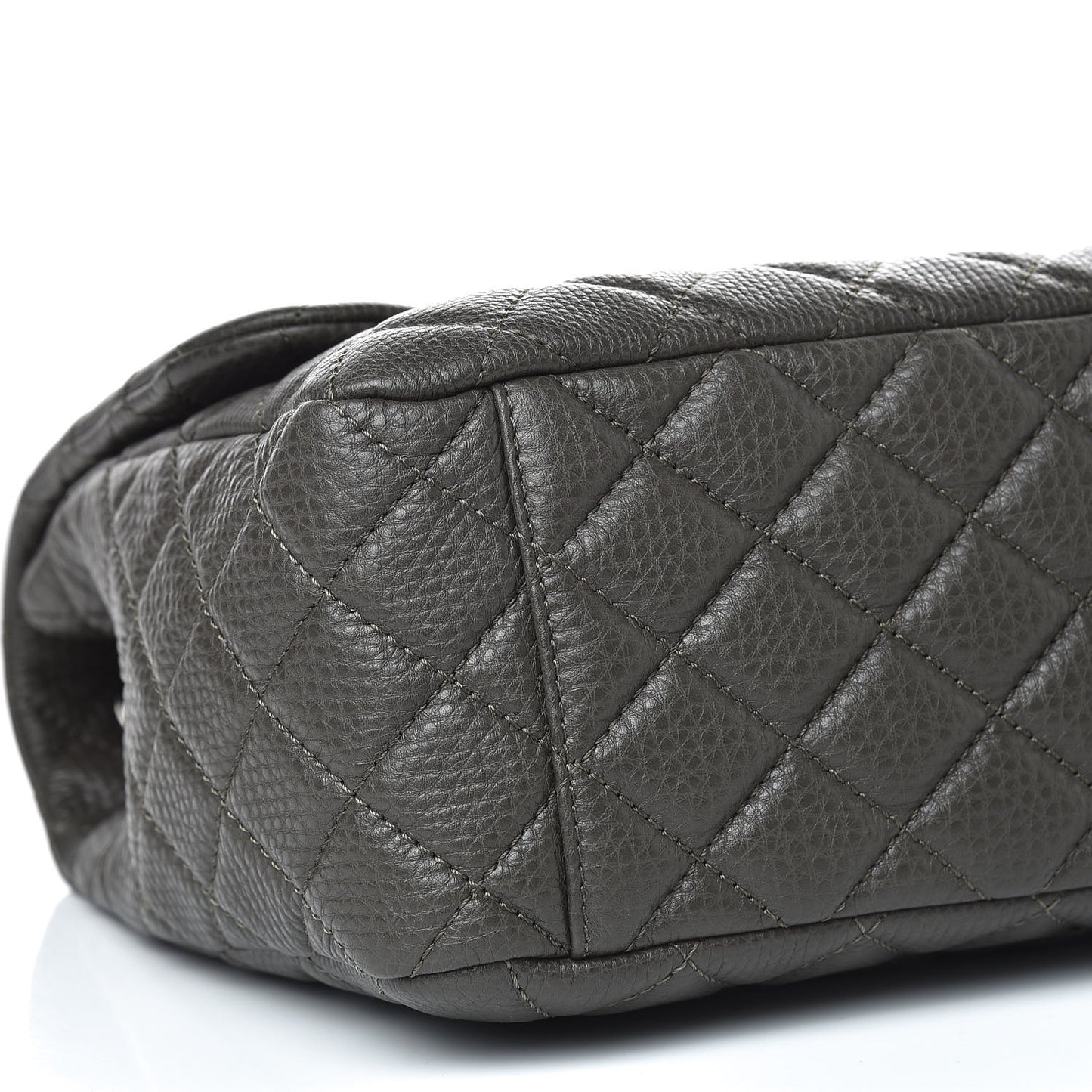 Calfskin Quilted Small XXL Travel Flap Bag Khaki