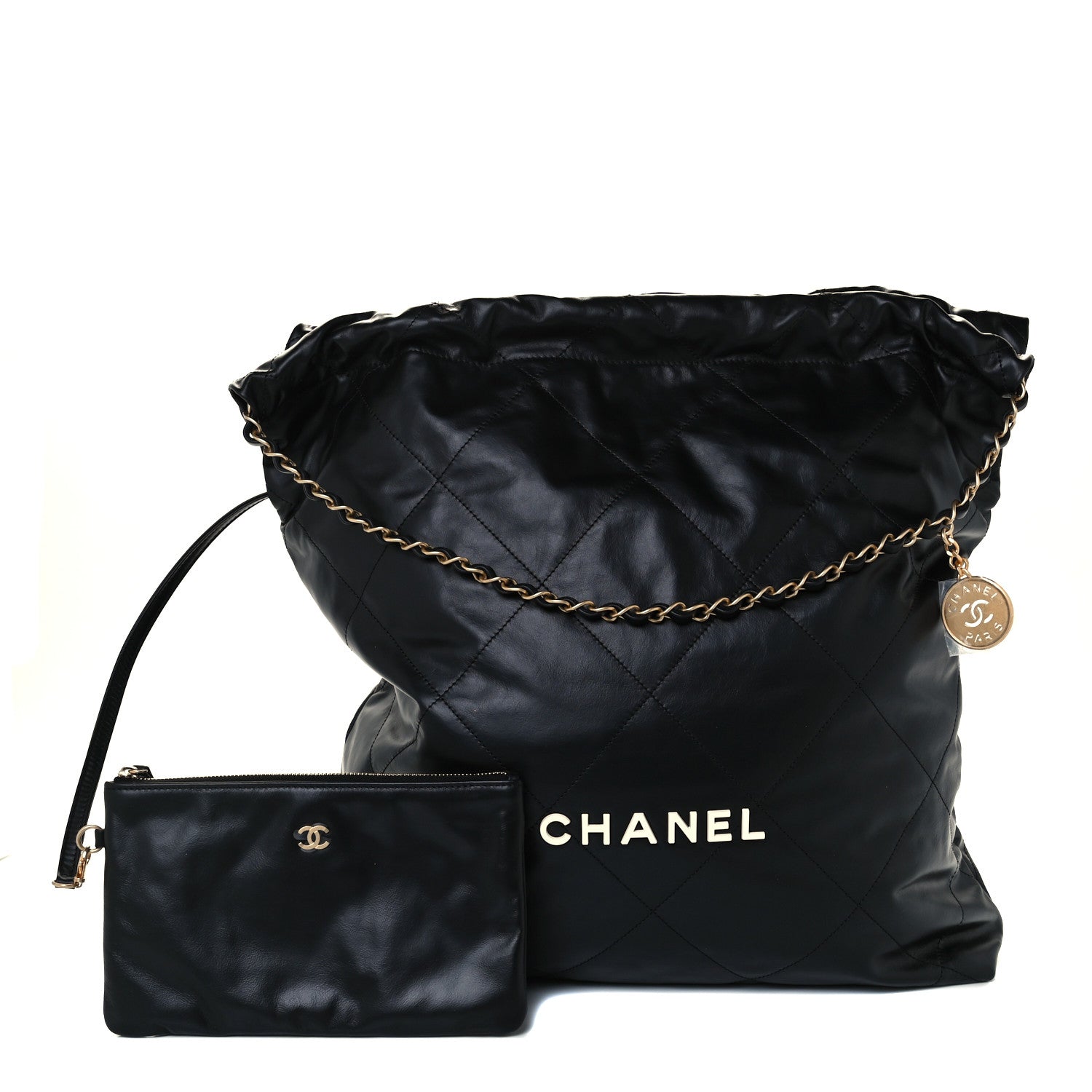 Chanel Calfskin Quilted Large Chanel 22 Black 1 of 12