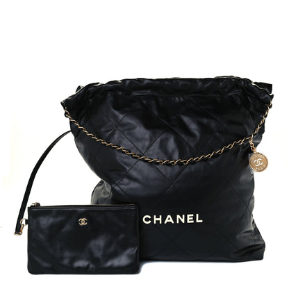 Chanel Calfskin Quilted Large Chanel 22 Black 1 of 12