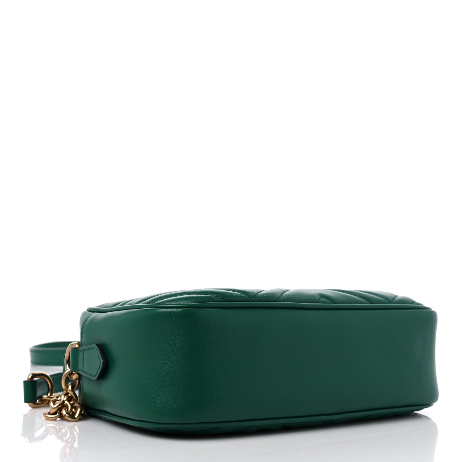 Gucci Calfskin Matelasse Small GG Marmont Chain Shoulder Bag Emerald Green 4 of 13