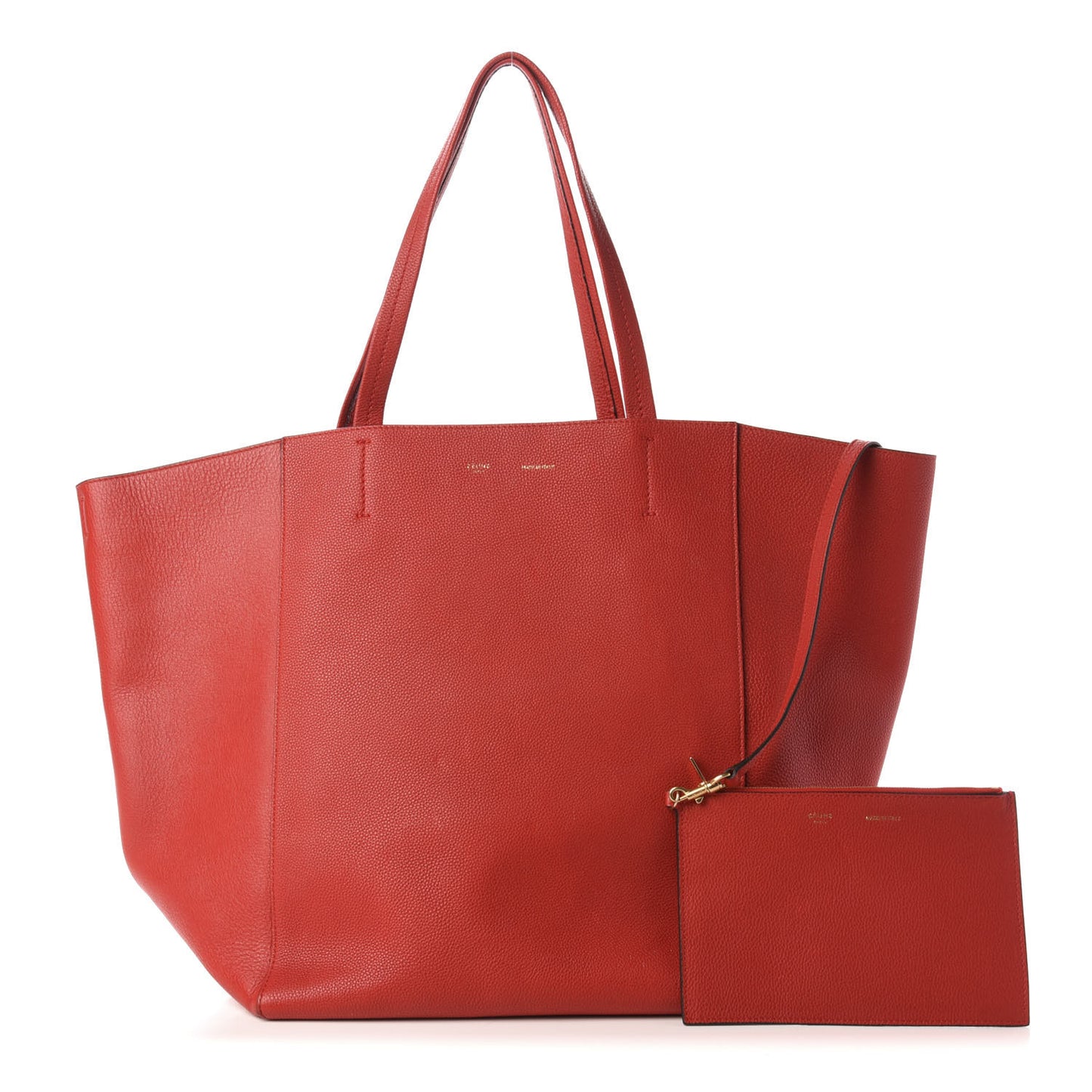 Grained Calfskin Medium Horizontal Cabas Phantom Coquelicot